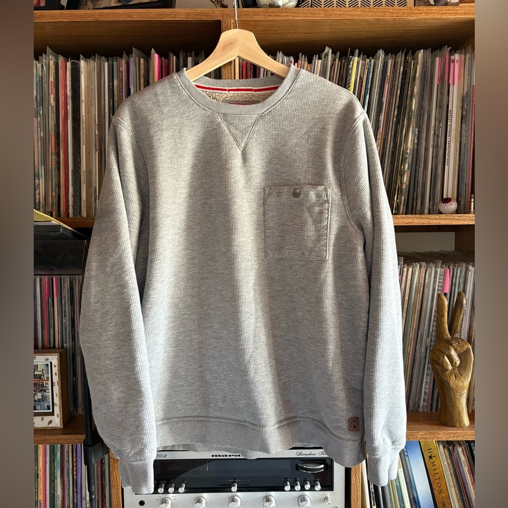 Coleman Gray Crewneck Men's Sherpa Lined Sweater